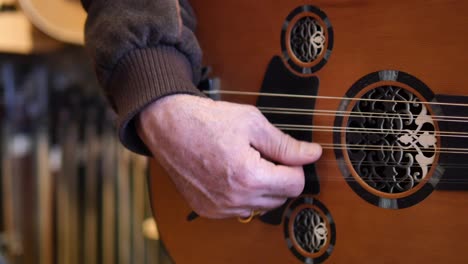 a man playing a oud