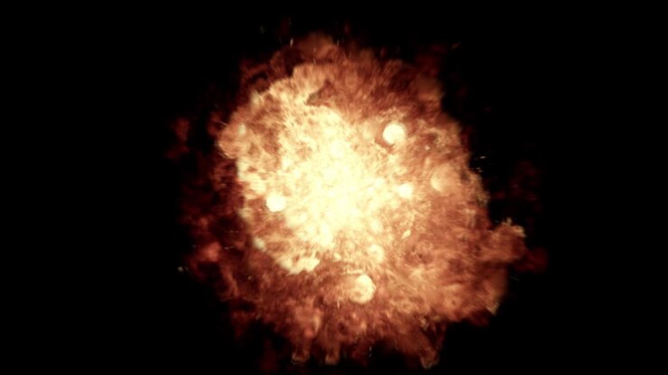 Realistic 4K Fireball Explosion