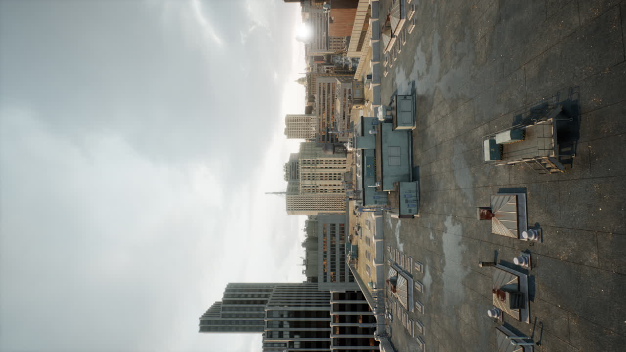 Rooftop View of a City