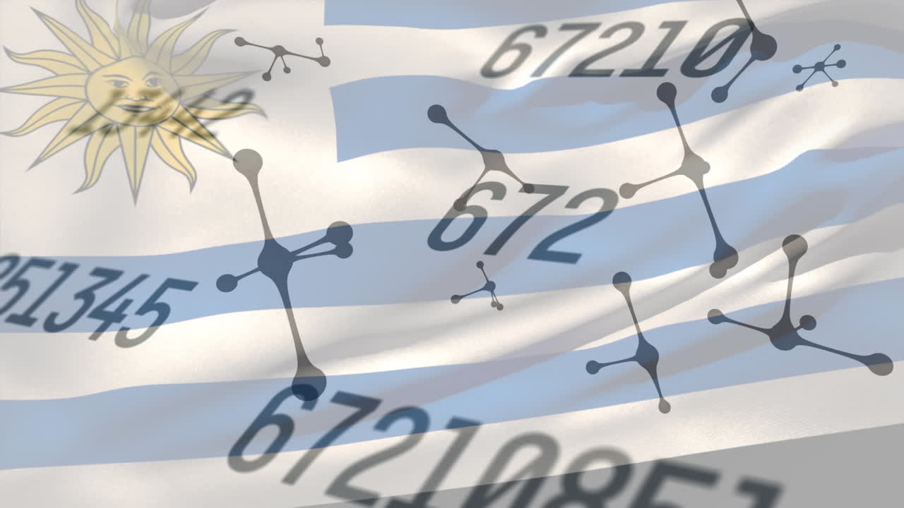 연결 및 데이터 처리에 대한 이탈리아 우루과이  ⁇ 발의 애니메이션