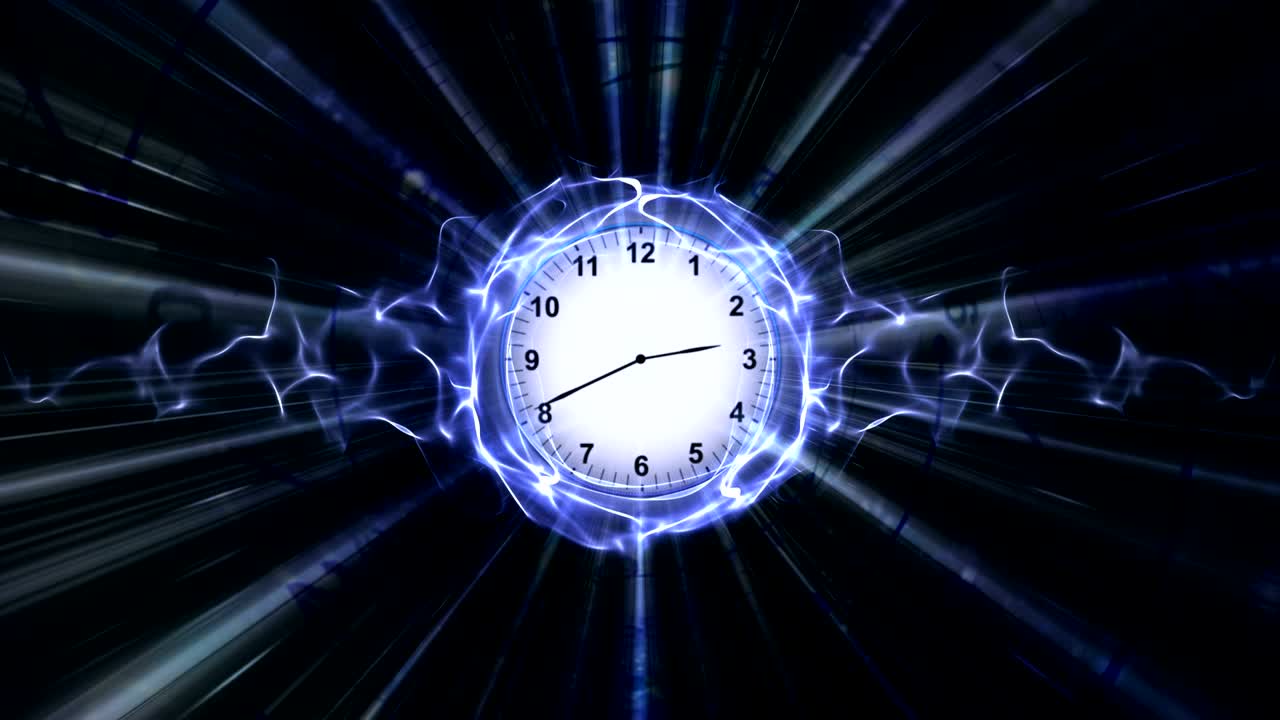 시계, 시간 여행 터널, 섬유 링, 렌더링, 애니메이션, 배경, 루프