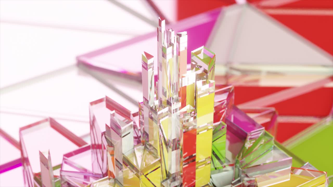 추상적인 크리스탈 도시 풍경