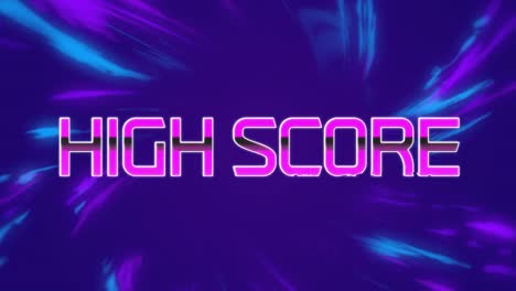 Animation-Der-Wörter-Highscore-Auf-Dem-Bildschirm-Eines-Videospiels