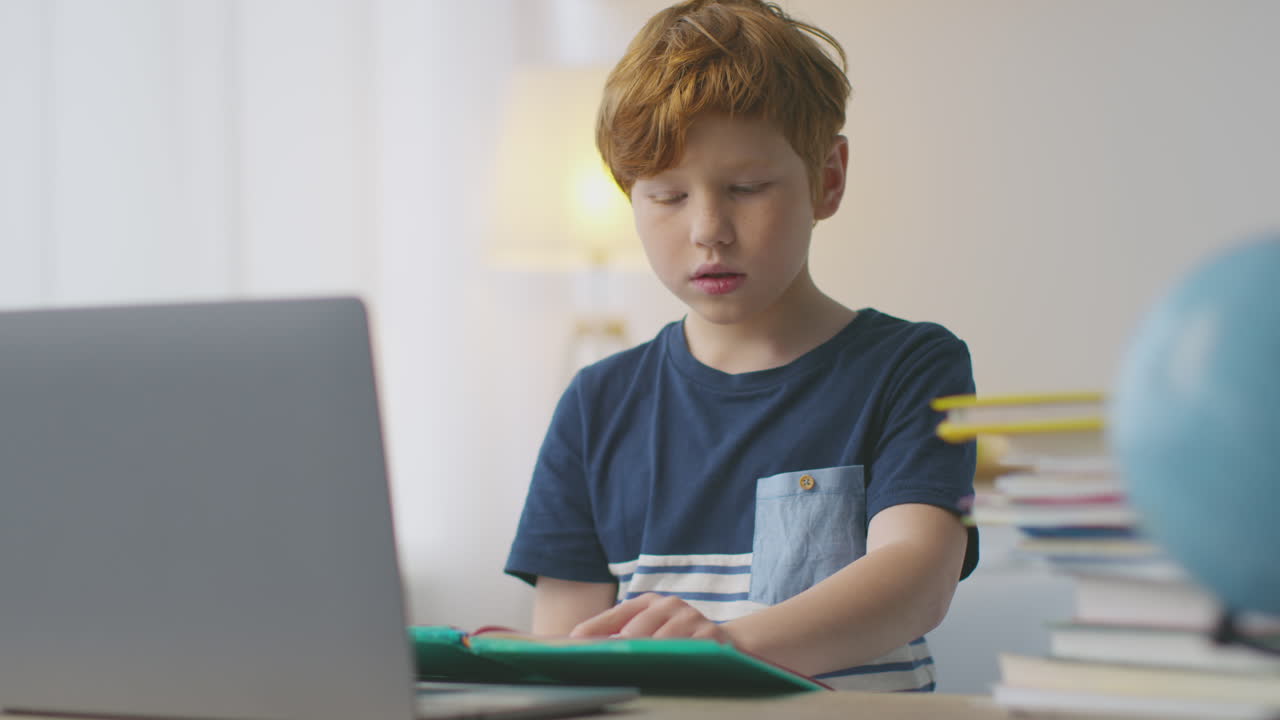 niño haciendo la tarea en casa
