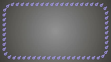 Mars gender male grey background rectangle frame