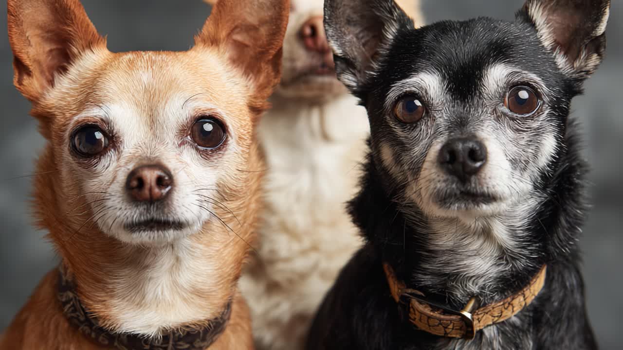 A Heartwarming Portrait of Companion Chihuahuas Capturing Their Unique Personalities and Expressions in a Stunning Close-Up Shot