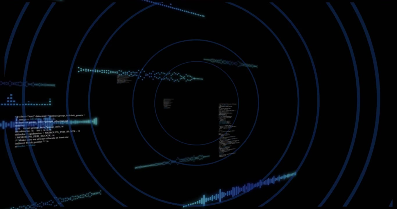 Abstract Digital Data Visualization with Concentric Circles and Code