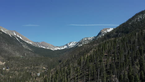 scenic aerial of taos ski valley hillside during summer season