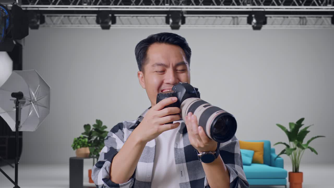 Happy Photographer in Studio