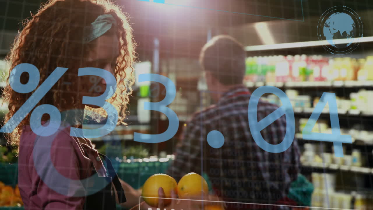 animation der datenverarbeitung über kaukasische arbeiter, die in der werkstatt arbeiten