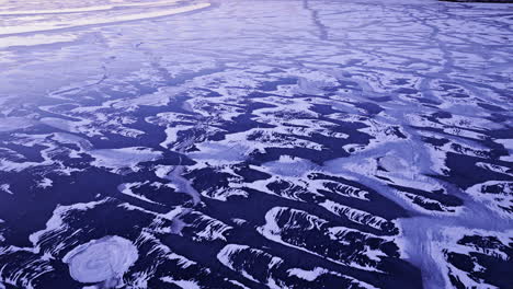 An-overhead-drone-shot-revealing-the-magnitude-of-ice-chunks-adrift-in-the-water