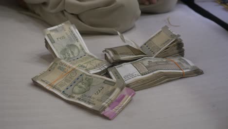 bundle of cash, indian rupee banknotes, indian cash