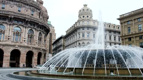 genova fountain piazza de ferrari water jet square big plaza italian vacation landmarks