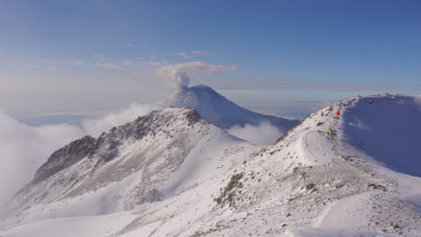 volcán popocatepetl, visto desde la cima del volcán iztaccíhuatl