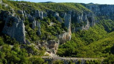 panorama of vela draga limestone canyon at daytime in vranja, croatia