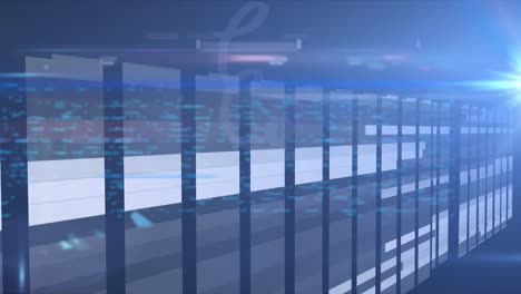 Animation of computer servers and data processing