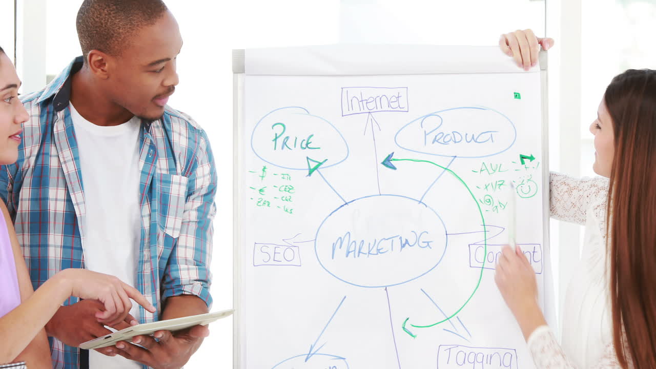 Creative team having a presentation together