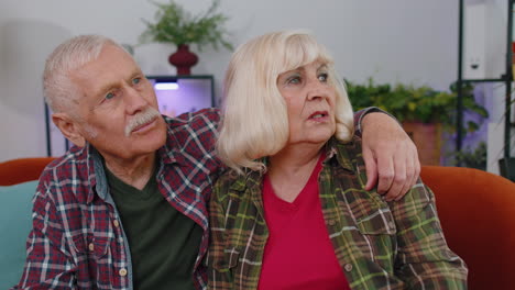 sad senior family couple grandparents, illness, anxiety, depressed, feeling bad annoyed, problems