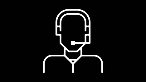 representantes de servicio al cliente animación del icono de la línea con alfa