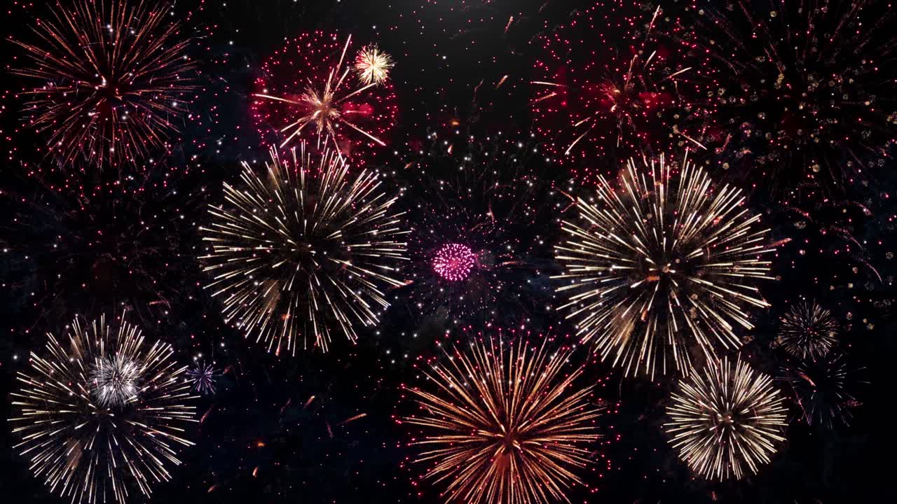 Happy diwali celebration firework bursting crackers colorful fireworks display night background new