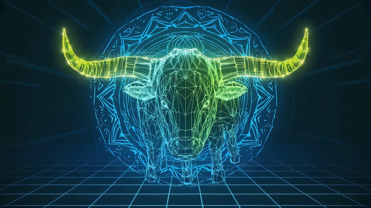 Neon Low Poly Taurus