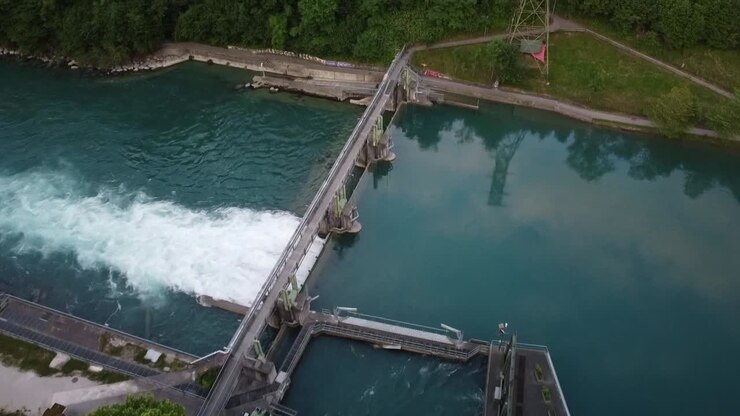 centrale hydraulique d'engehalde à berne en suisse depuis une vue de drone