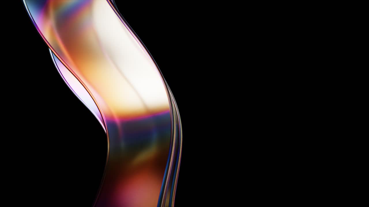 Dynamic Iridescent Abstract Shape with Chromatic Reflections