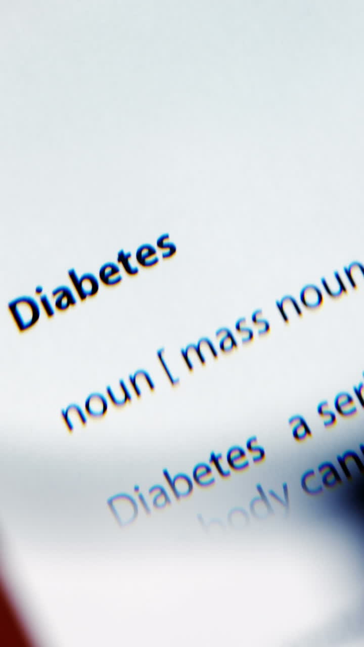 Lente d'ingrandimento che evidenzia il diabete