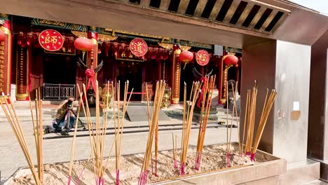 incense sticks burning in a hong kong temple