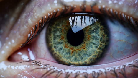 close-up of a green human eye