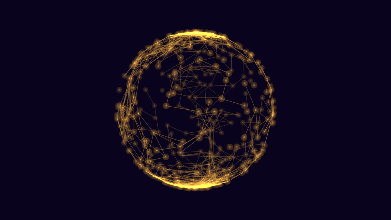 Interconnected 3d sphere intricate lines and dots