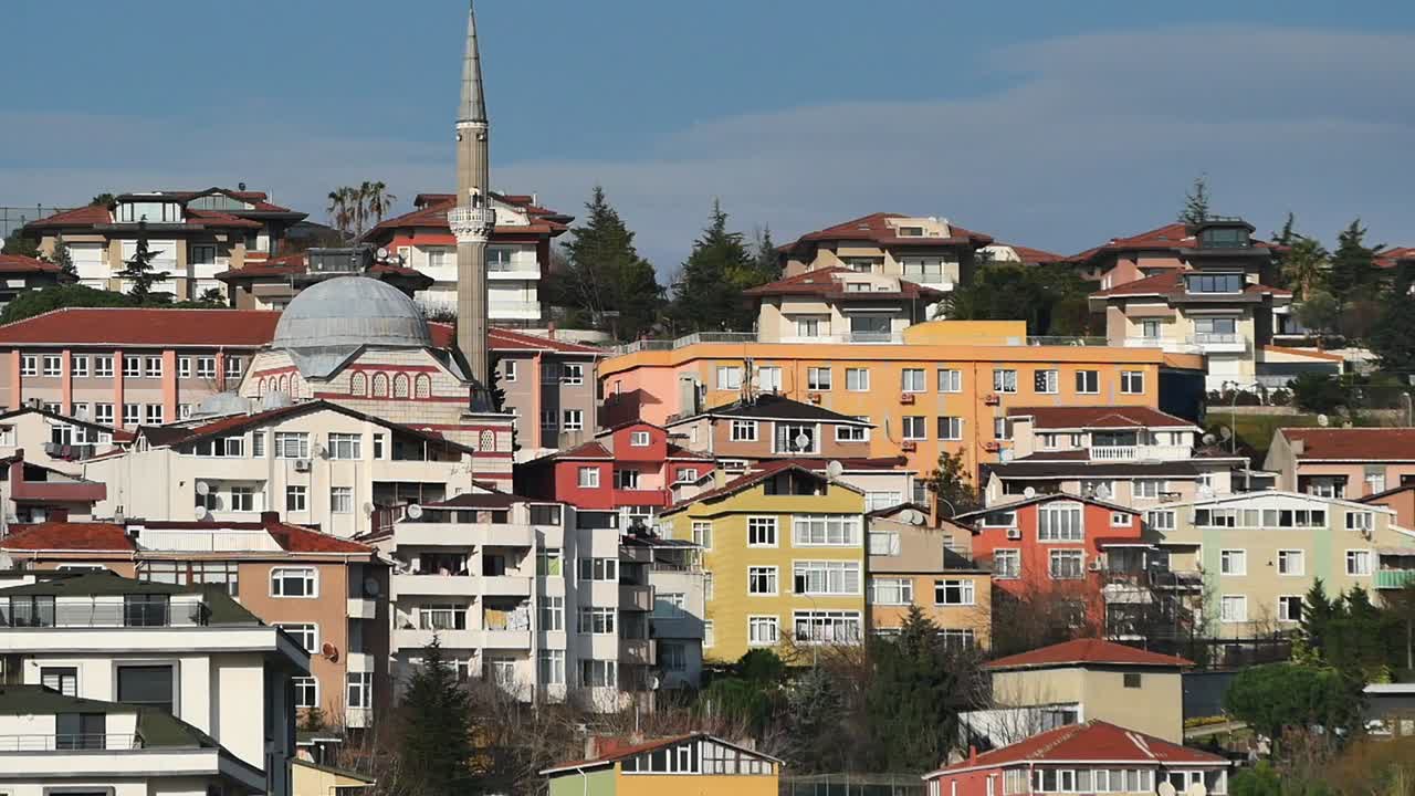 paisaje urbano con mezquitas y edificios residenciales