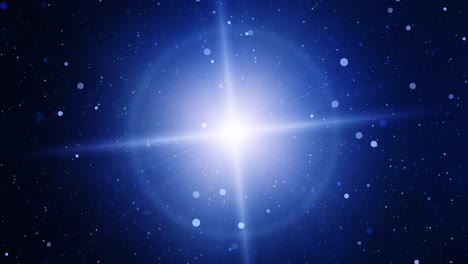 Light in the Dark - Dynamic Blue Starry Background: Glowing Particles and Shimmering Lights Creating a Cosmic Atmosphere - Brilliant Burst of Cosmic Energy
