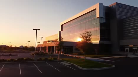 modern office building at sunrise