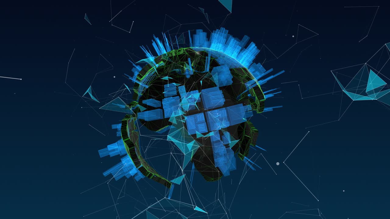 Global network connection and data connections concept. Communication technology global world network. Digital Data network technology With social network icons surrounded for worldwide connections. Video loop