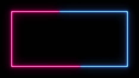 abstract loop video of blue and red neon lights moving in a rectangle