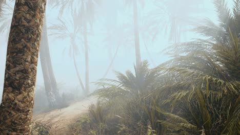 Palmeras-De-Coco-En-La-Niebla-Profunda-De-La-Mañana