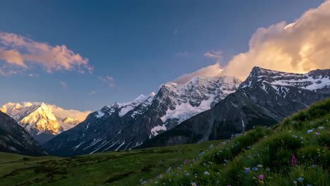 majestic mountain sunrise/sunset landscape