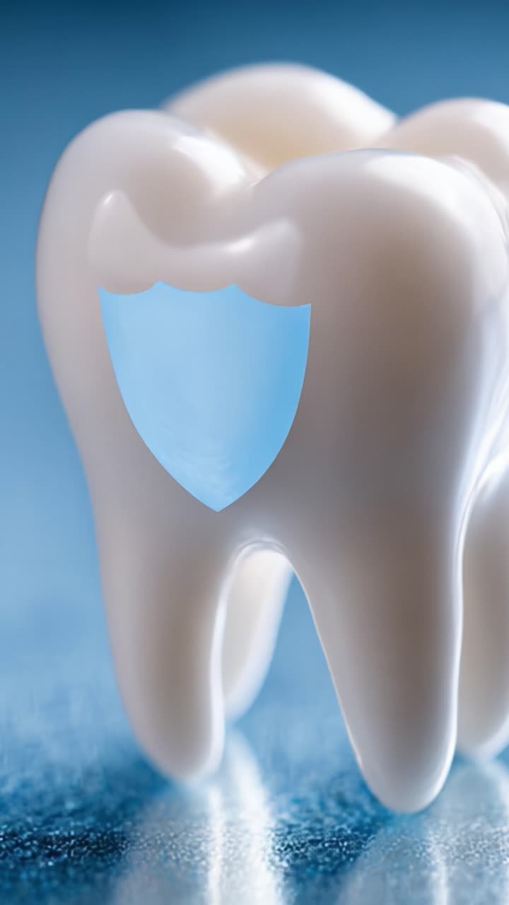 A Close-Up Look at a Healthy Tooth with a Protective Shield, Highlighting Dental Care and Hygiene Importance in Maintaining Strong Teeth