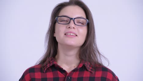 una hermosa mujer hipster.