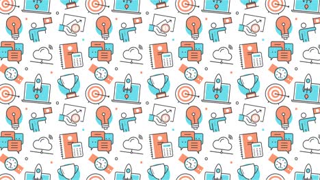 fondo de textura sin costuras moderna de desarrollo de negocios plano, logro en un íconos de carrera