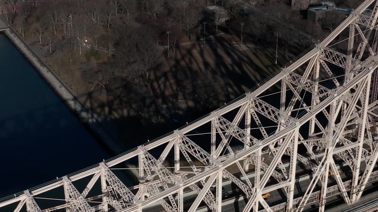Aerial view of Queensboro Bridge in New York City during daylight hours