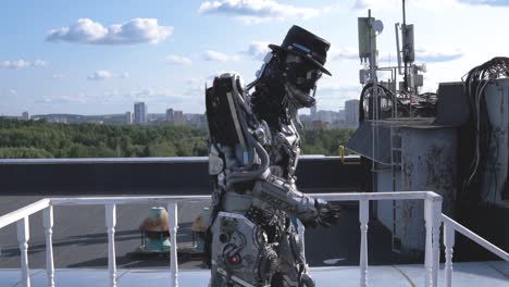 robot on rooftop