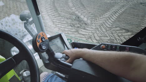 Tractor-driver-point-of-view.-Tractor-driving-control-panel