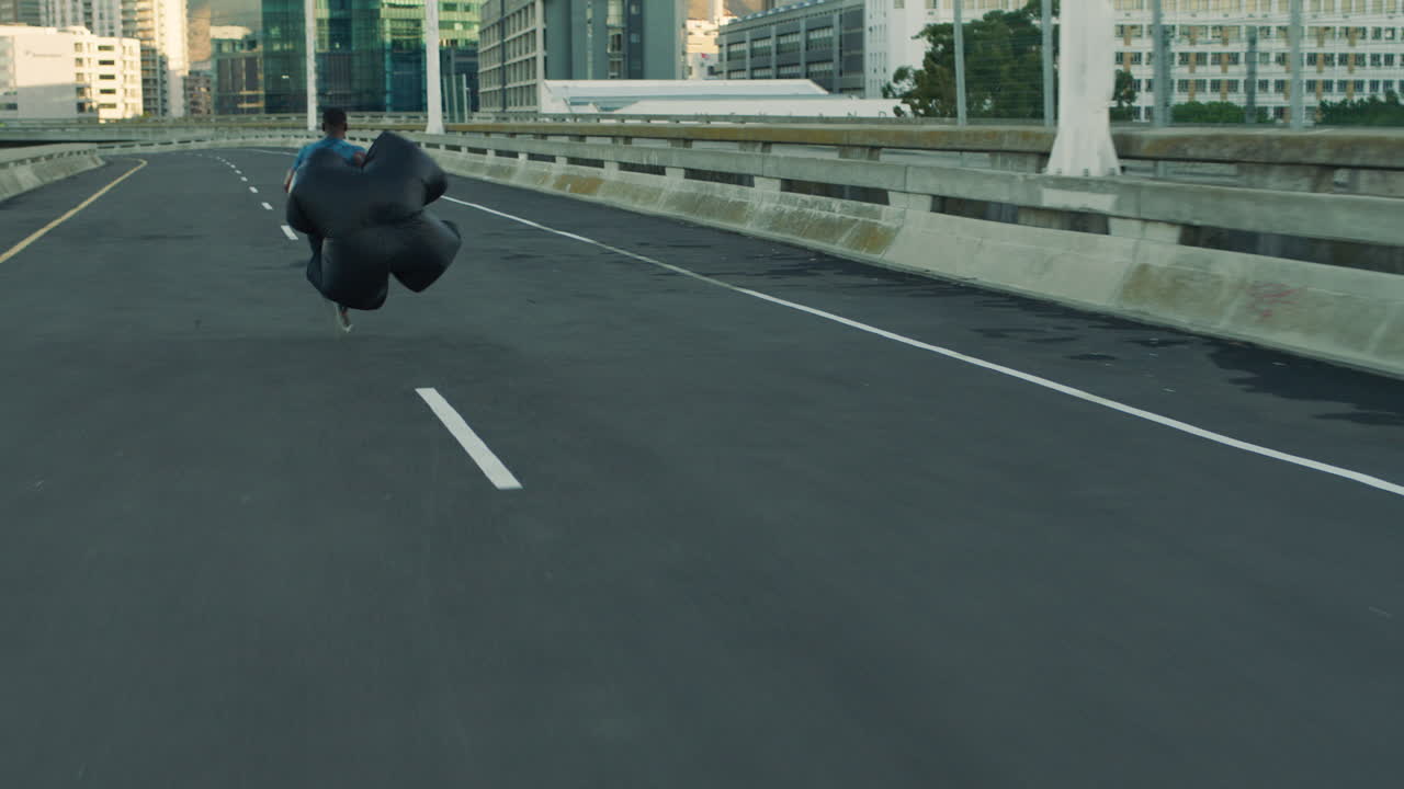 흑인, 낙하산 또는 운동에서 달리기