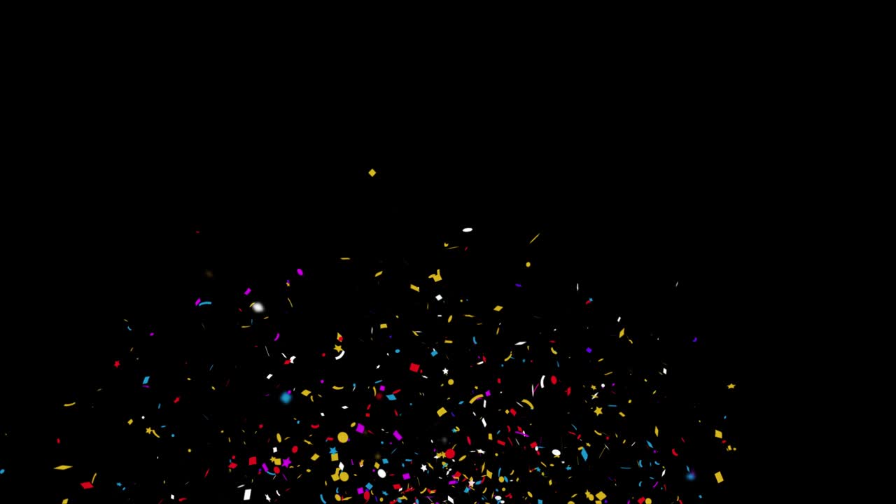 Colorful Confetti Particles Explosions Falling Animation