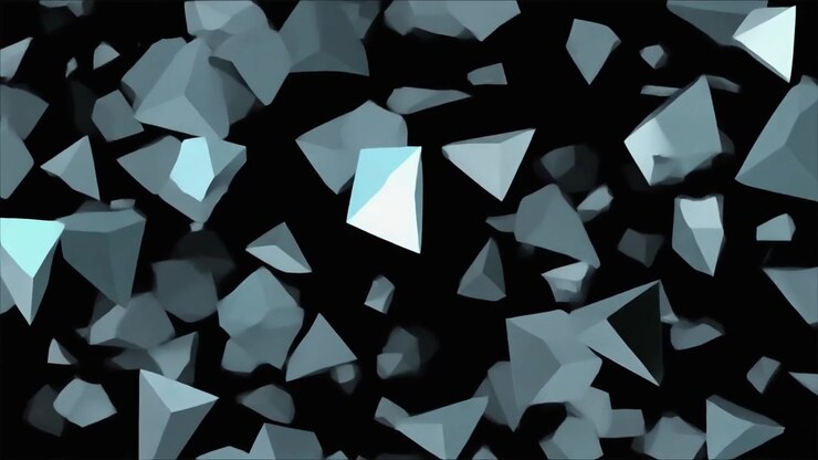 Abstract Floating Geometric Shapes in Motion