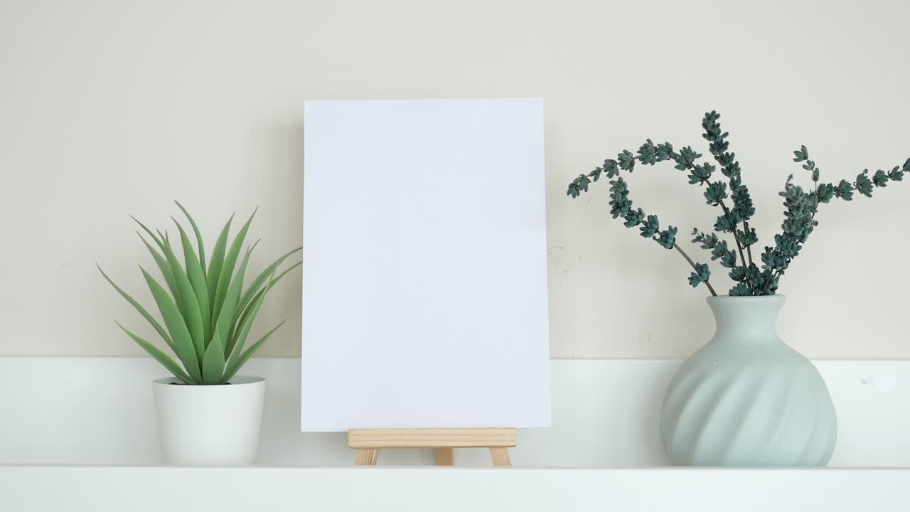 Blank Paper Mockup with Plants and Vase