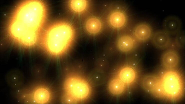 Animazione di luci dorate e scintillanti in stile fatina lucciola