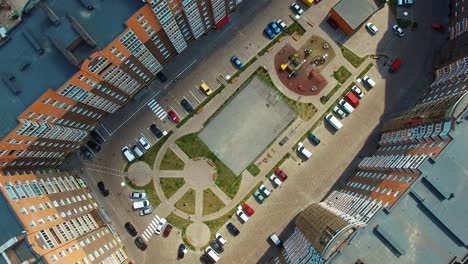 new residential district. aerial view of apartment building in residential area